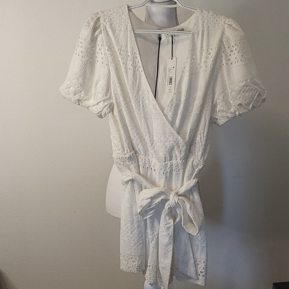 ALICE + OLIVIA PLUNGE NECKLINE ROMPER